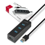 Axagon HUE-S2BL 4x USB 3.0 Įkrovimo &scaron;akotuvas su 1,2 m kabeliu, maitinimo micro USB