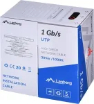 Raudonas tinklo kabelis Lanberg LCU6-10CC-0305-R, U/UTP, 305 m, 1 Gbps, 23 AWG CCA, 250 MHz