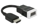 Delock 65587 adapteris HDMI-A ki&scaron;tukas &ndash; VGA (D-Sub 15) lizdas su garso funkcija, juodas/baltas