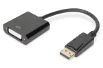 DIGITUS ASSMANN DisplayPort adapterio laidas, DP - DVI (24+5) M/F, 15cm su užraktu, DP 1.2 suderinamas, CE juodas