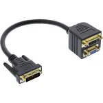 Adapterinis DVI-I kabelis InLine 17301 DVI-I ki&scaron;tukas / DVI-I lizdas + S-VGA lizdas