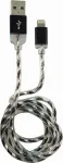 LC-POWER Laidas USB-Lightning-1M-8 1m juodas/sidabrinis, USB A į Lightning (LC-C-USB-LIGHTNING-1M-8)