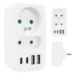 Maitinimo skirstytuvas MACLEAN MCE249 F/W &ndash; 2x ki&scaron;tukiniai lizdai (16A + 6A) ir 4x USB (2x A, 2x C PD 20W)