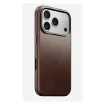 Nomad Traditional Leather Case dėklas iPhone 17 Pro, oda, mikropluo&scaron;tas, tinka 6,3 colio (16 cm) ekranui, ruda