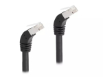 Tinklo kabelis DeLOCK RJ45 Cat.6A S/FTP 45&deg; žemyn lenktas 0,5 m juodas