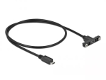 DeLOCK USB 2.0 Micro-B lizdas (montuojamas į skydelį) - USB 2.0 Micro-B ki&scaron;tukas 0,5 m