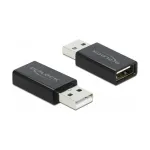 DELOCK USB 2.0 adapteris, ki&scaron;tukas Type-A į lizdą Type-A, duomenų blokatorius