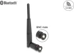 Delock 90737 visakryptė WiFi 2,4 GHz antena, BNC ki&scaron;tukas, 2 dBi, 14,5 cm, su lenkiamu lankstu, juoda