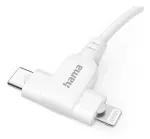 Hama 00201722 USB 2.0 laidas 1,5 m USB-C / USB-C & Lightning baltas