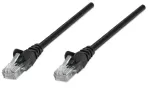 Intellinet tinklo jungiamasis kabelis, Cat5e, 2 m, juodas, CCA, U/UTP, PVC, RJ45, auksuoti kontaktai, su apsauga nuo užkabinimo, su batu, viso gyvenimo garantija