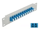 Delock 66786 10 colių &scaron;viesolaidžio jungčių plok&scaron;tė, 24x LC SM, 1U, montuojama spintoje, pilka/mėlyna