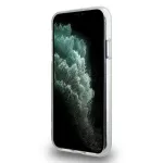 DKNY DKHMN61HCPTSK Kietasis dėklas, skirtas Apple iPhone 11 / XR 6,1 inch &ndash; juodas languotas monochrominis ra&scaron;tas su spausdintomis juostelėmis, su MagSafe
