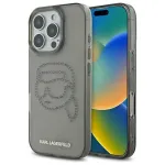 Karl Lagerfeld IML Rhinestones Karl Head Case, skirtas iPhone 16 Pro Max (juoda)