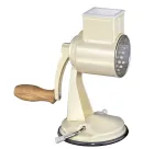 Zassenhaus Drum Grater Classic Cream - 3 būgnų rotacinė trintuvė su nerūdijančio plieno būgnais, siurbimo pagrindu, ergonomi&scaron;ka rankena