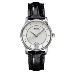 MIDO moteri&scaron;kas automatinis laikrodis M007207160360, 33mm nerūdijančio plieno korpusas, juoda odinė apyrankė