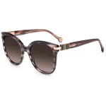 CAROLINA HERRERA HER0134S1ZX Moteri&scaron;ki kvadratiniai akiniai nuo saulės &ndash; blizgaus juodo acetato rėmelis, pilki gradientiniai polikarbonato lę&scaron;iai, 55 mm lę&scaron;io plotis, UV400 apsauga