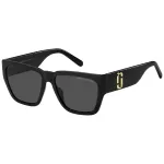 THE MARC JACOBS Moteri&scaron;ki Akiniai nuo Saulės MARC646S807 - Keturkampis Acetato Rėmelis, Pilki Gradientiniai Lę&scaron;iai, UV400 Apsauga, 57mm Lę&scaron;io Plotis