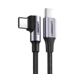 Ugreen Angled USB-C į USB-C laidas, Power Delivery 60W, 20V 3A, 2 m, juodai pilkas (US255 50125)