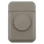 UNIQ Flixa Magnetinė Kortelių Piniginė su Pėdeliu Flint Grey MagSafe