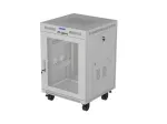 Lanberg 19 colių 15U 600x800 pilkas grindinis spintos stovas su perforuotomis durimis ir LCD (plok&scaron;čias paketas)