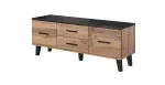 Cama Meble LOTTA 140 cm TV baldas, Wotan ąžuolas ir matinė juoda