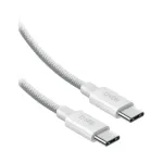 SBS USB-C į USB-C nailoninis pintas laidas 2m 100W baltas