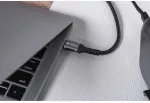 Forcell F-Energy Cafule USB-C į USB-C laidas 2 m 240 W PD 5A QC 4.0 pintas juodas