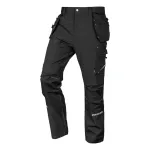 NEO TOOLS vyri&scaron;kos Mix&Match 4 krypčių tamprios darbo kelnės su Cordura sutvirtinimais ir nuimamomis holster ki&scaron;enėmis, juodos, M dydis