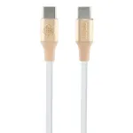 GUESS GUCCLALRGDD USB-C į USB-C laidas 1,5 m, greitas įkrovimas, &scaron;viesiai auksinis su reljefiniu logotipu