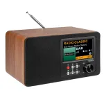 Albrecht DR 863 DAB+ FM skaitmeninis radijas su Bluetooth, mediniu korpusu, spalvotu ekranu ir įkraunama baterija