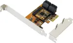 EXSYS EX-3517 7 prievadų SATA III PCIe x2 valdiklio plok&scaron;tė - ASMedia ASM1062 + JMicron JMB575S, 6Gbps, pridedamas žemo profilio laikiklis