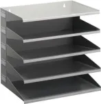 DURABLE VARICOLOR&reg; 5 skyrių A4 dokumentų rū&scaron;iavimo stovas, &scaron;viesiai pilkas su įvairiaspalviais stalčiais 336010