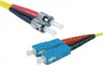 Exertis Connect ST/UPC &ndash; SC/UPC vienmodis dvigubas OS2 optinis komutacinis kabelis, 3 m, geltonas, 392883