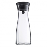 WMF Basic vandens karafė 0,75 L, stiklinė su nerūdijančio plieno dangteliu ir silikono tarpine, permatoma/juoda 06.1771.6040