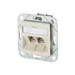 METZ CONNECT BTR E-DAT modul 8/8(8) UPk įleidžiama duomenų rozetė, 2x RJ-45, CAT 6e, ekranuota, perlamutrinė balta RAL 1013 1309121101-E
