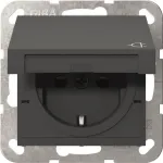 Gira 441428 SCHUKO lizdas su atlenkiamu dangteliu ir Safety Plus, System 55, antracito spalvos