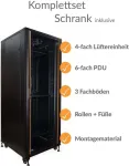 IT-BUDGET 19 inch serverio spintos SRK komplektas 42U 800x1000 mm juodas, i&scaron; anksto surinktas