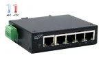 EXSYS EX-6200-T 5 prievadų pramoninis Ethernet komutatorius, 10/100 Mbps, DIN bėgelio tvirtinimas, -40&deg;C iki +75&deg;C