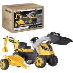 Smoby Builder Max traktorius su pedalais ir priekaba, geltonas