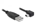 Delock USB 2.0 laidas USB-A Male į Mini USB-B 5-pin Male kampuotas, 1m, juodas 82681