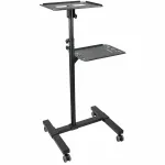 StarTech.com ADJPROJCART mobilus projektoriaus ir ne&scaron;iojamojo kompiuterio stovas &ndash; sunkiasvoris ne&scaron;iojamas projektoriaus stovas (2 lentynos, kiekviena laiko 10 kg) &ndash; reguliuojamo auk&scaron;čio riedantis pristatymo vežimėlis su užrakinamais ratukais