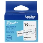 Juostelė etikečių spausdinimui Brother BTAG-131 juoda ant skaidrios 1,2 cm 4 m