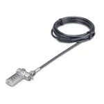 StarTech.com UNIVCS-LAPTOP-LOCK universali kabelinė kompiuterio spyna, 2 m, serijinis kodinis užraktas, Noble Wedge/Nano/K-Slot, juodos/sidabrinės spalvos, TAA