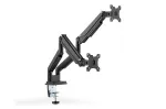 DIGITUS Universalus dviejų monitorių laikiklis su dujine spyruokle ir spaustuku 17-32 col. 2x 9 kg