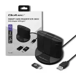 Qoltec 50632 lustinių kortelių skaitytuvas, USB 2.0, juodas, 1 m kabelis