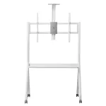 Grindinis stovas televizoriui MACLEAN MC-114 W, 55&ndash;100 colių, baltas, VESA iki 900x600, maks. apkrova 120 kg, auk&scaron;tis 115&ndash;152 cm, lentyna