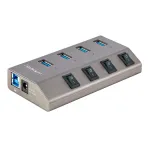 StarTech.com 4 prievadų savaiminio maitinimo USB-C &scaron;akotuvas su atskirais įjungimo/i&scaron;jungimo jungikliais, USB 3.0 5Gbps plėtimo &scaron;akotuvas su maitinimo &scaron;altiniu, skirtas staliniam/ne&scaron;iojamam kompiuteriui, USB-C į USB-A &scaron;akotuvas, USB Type-C &scaron;akotuvas  ...
