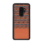 Apsauginis dėklas i&scaron; medžio ir polikarbonato Samsung Galaxy S9 Plus &ndash; rudas languotas su juodu apvadu