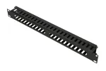 Extralink EX.9700 1U 19" laidų organizatorius su metaliniu dangčiu, juodos spalvos