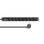 Lanview LVR-2MSCH-LIC-SCH8 maitinimo paskirstymo įrenginys (PDU) 8 AC lizdai 1U Juoda